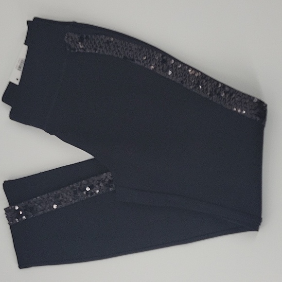 Black Sequin-Trimmed Pants NWT - Picture 6 of 13